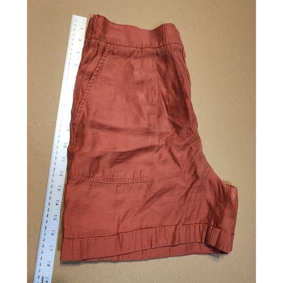 Zara Small $55 Pumpkin Satin Lyocell High Waist Shorts Autumn Goddess - Picture 8 of 11